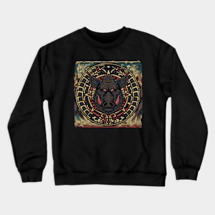 wild boar dangerous fangs animal Crewneck Sweatshirt